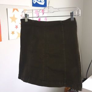 Green Cargo Mini Skirt